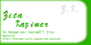 zita kazimer business card